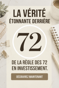 Un graphique illustrant la règle des 72 pour les investissements financiers.