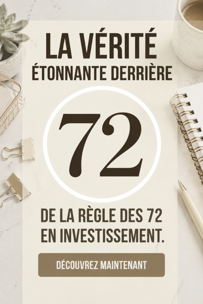Un graphique illustrant la règle des 72 pour les investissements financiers.