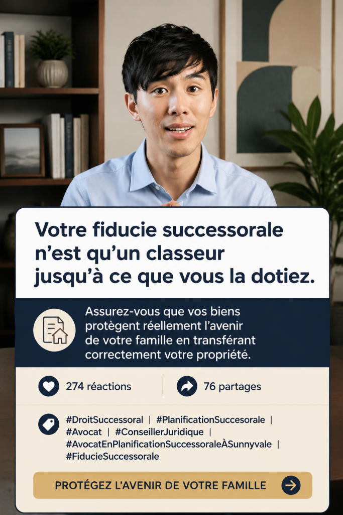 Illustration représentant une famille heureuse entourée de leur patrimoine immobilier sécurisé par un trust