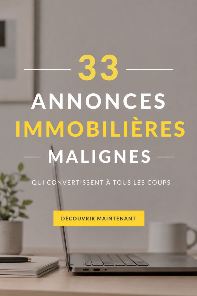 Exemple d'annonce immobilière captivante avec photo attrayante de maison.