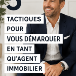 Une image montrant une agente immobilière exerçant dans un environnement dynamique, mettant en avant le thème du succès professionnel.