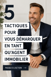 Une image montrant une agente immobilière exerçant dans un environnement dynamique, mettant en avant le thème du succès professionnel.