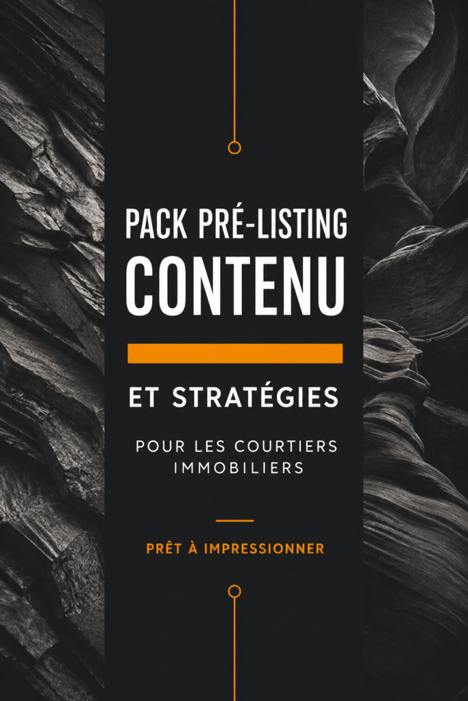 Un agent immobilier présentant un package pré-listing à ses clients, avec des documents et des photos de propriété.