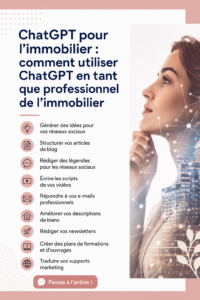 Image illustrant un agent immobilier utilisant ChatGPT sur un ordinateur