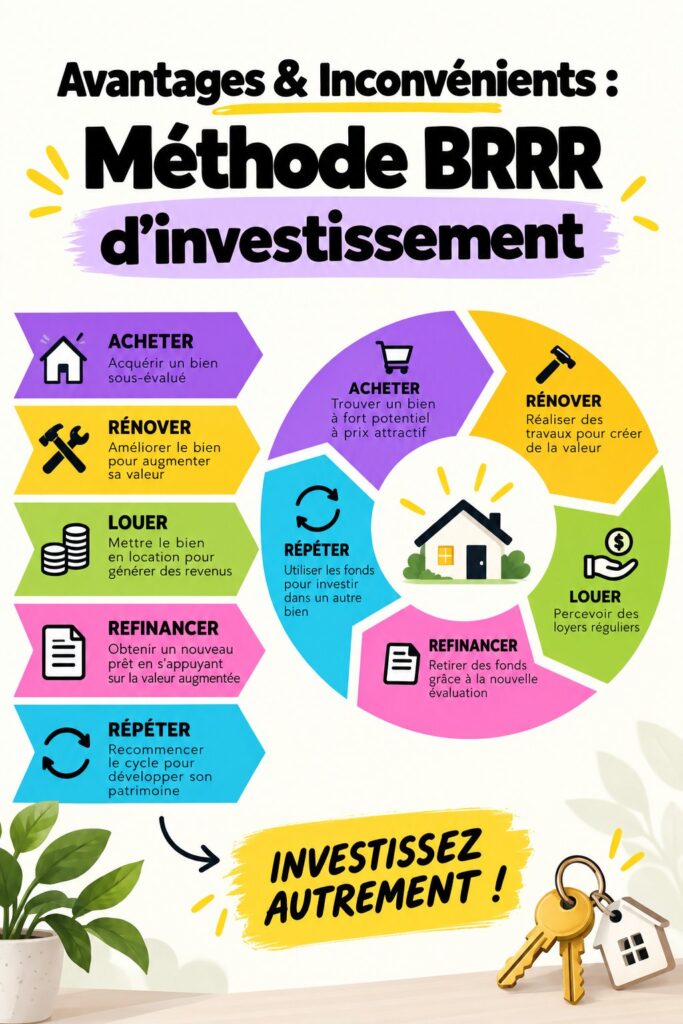 Femme contemplant un bien immobilier avec des plans de financement en main, symbole de l'investissement avec la méthode BRRR.