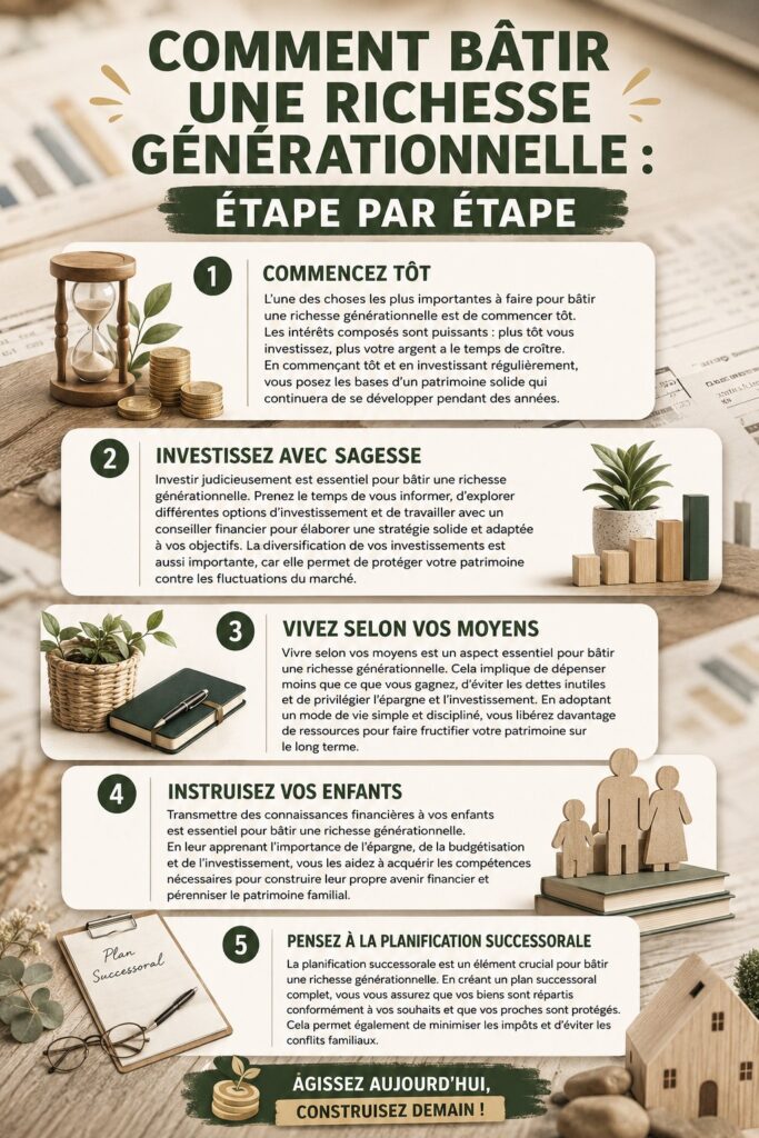 Image illustrant des familles heureuses autour d'un patrimoine construit ensemble