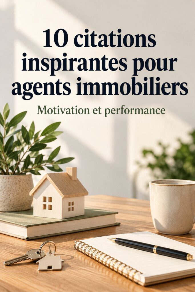 Un collage de citations inspirantes pour agents immobiliers