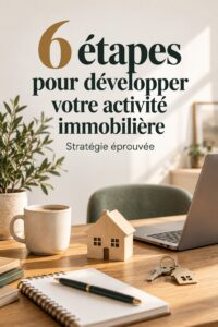 Femme inspectant un bien immobilier, représentant le développement de son activité
