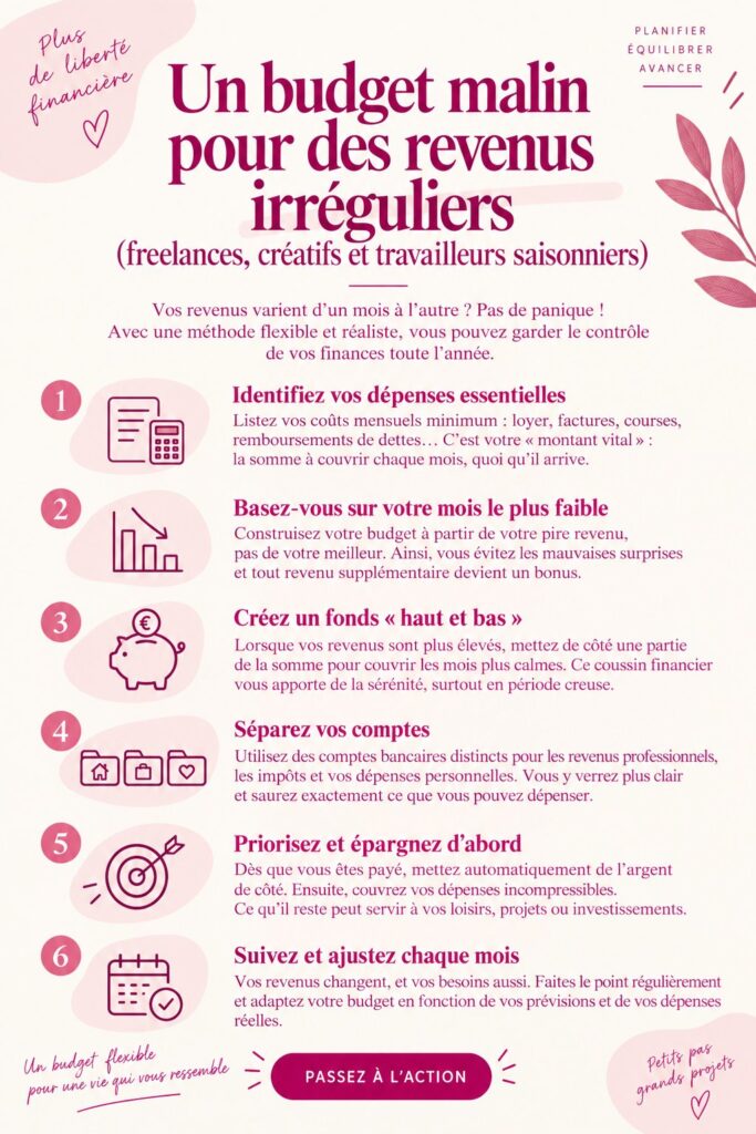 Femme souriante en train de gérer son budget avec un ordinateur, symbolisant une gestion de finances réussie.