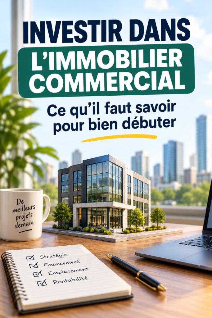 Femme tenant un plan d'immobilier commercial avec un regard déterminé, symbolisant l'investissement intelligent.