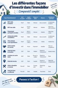 Femme examinant des options d'investissement immobilier avec des documents en main.