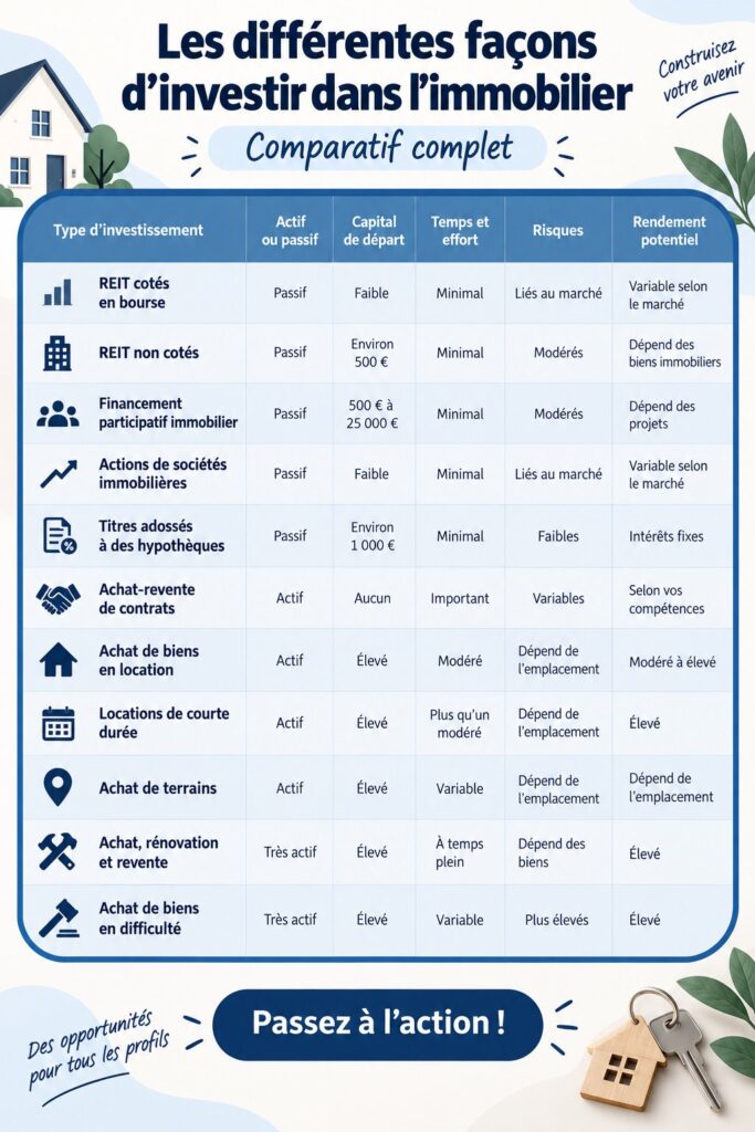 Femme examinant des options d'investissement immobilier avec des documents en main.