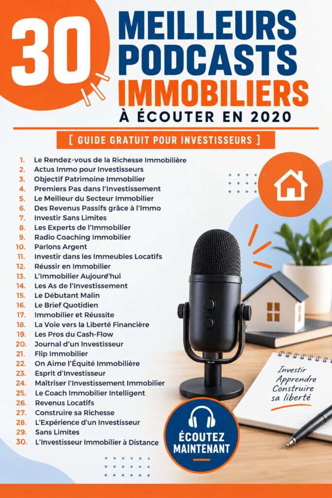 Écoutez des podcasts inspirants sur l'immobilier.