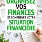 Femme souriante consultant ses finances sur son ordinateur