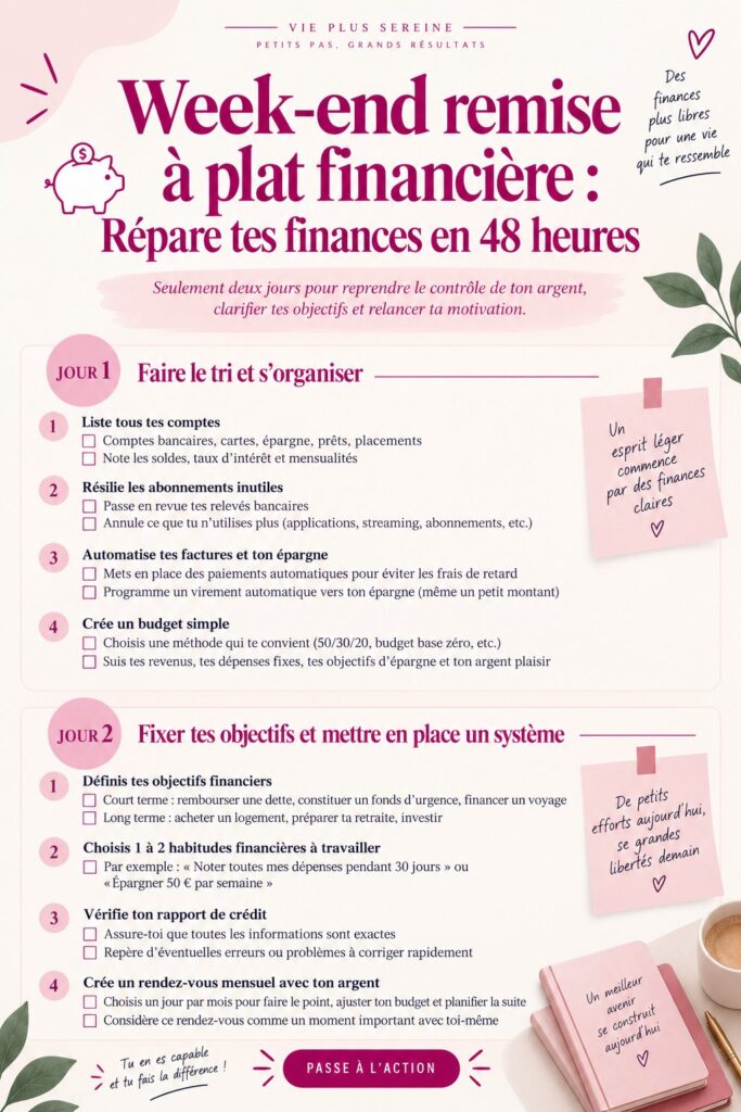 Femme souriante consultant un budget chez elle