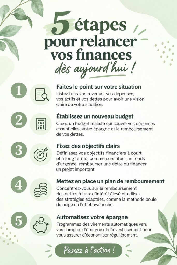 Femme utilisant un plan financier pour relancer ses finances