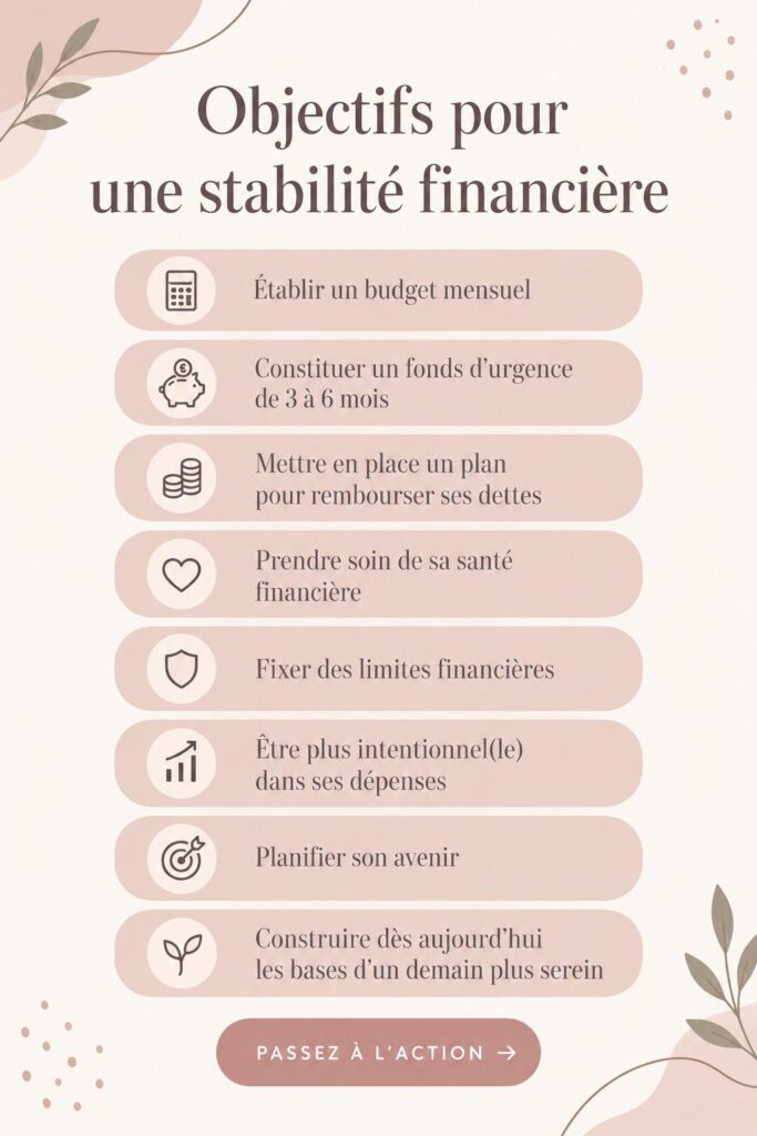Image d'une femme examinant son budget pour garantir sa stabilité financière.