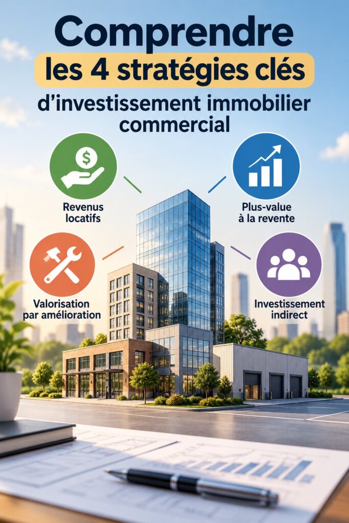 Femme explorant des opportunités d'investissement immobilier commercial.