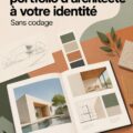 Un beau portfolio d'architecte ouvert montrant des designs uniques, illustrant l'identité personnelle.