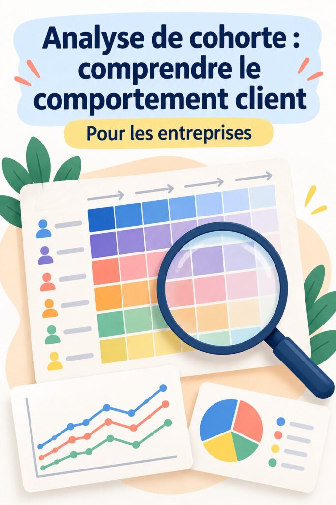 Schéma illustrant l'analyse de cohorte pour comprendre le comportement client dans le secteur immobilier.