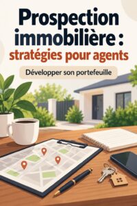 Femme agent immobilier discutant avec un client potentiel, illustrant la prospection immobilière.