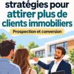 Image d'une femme professionnelle souriante en réunion avec des clients immobiliers.