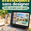 Visuel d'une annonce immobilière créée avec Canva, montrant des photos de propriétés et des éléments graphiques attrayants.