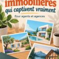 Cartes postales immobilières colorées et attrayantes sur une table