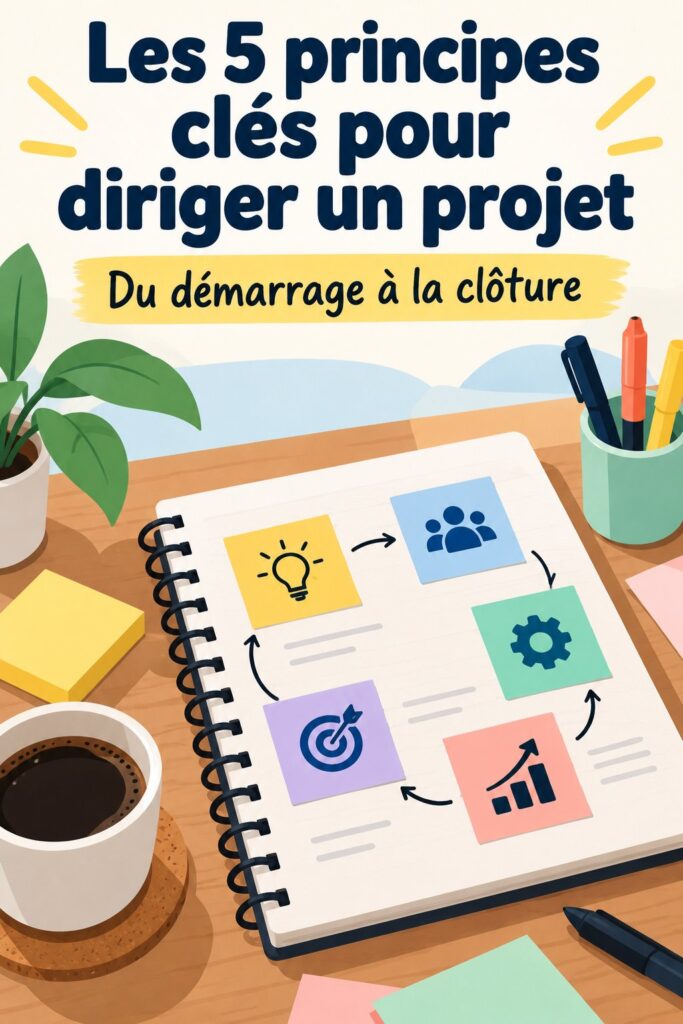 Illustration des 5 principes clés pour diriger un projet avec succès