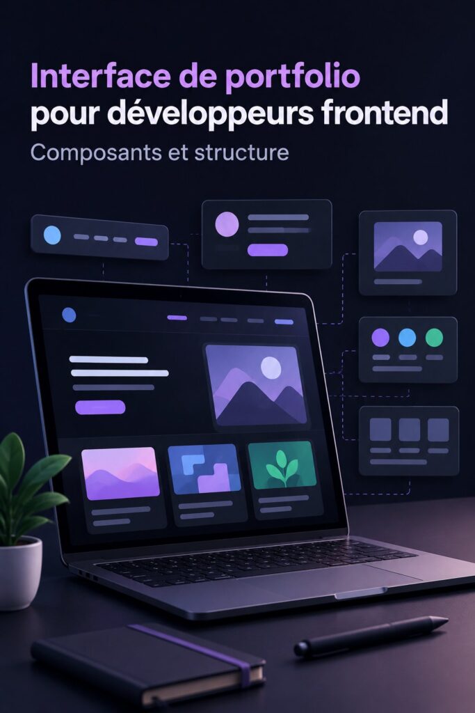 Interface de portfolio moderne pour développeur frontend