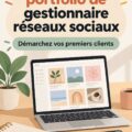 Femme créant son portfolio de réseaux sociaux sur un ordinateur