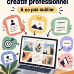 Un exemple de portfolio créatif professionnel avec des éléments variés