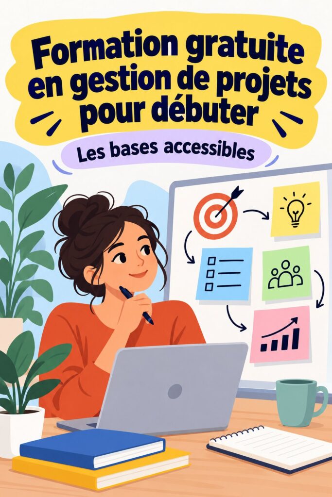 Une femme en train de suivre une formation en gestion de projets sur son ordinateur