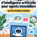 Un agent immobilier utilisant un smartphone pour planifier des posts sur les réseaux sociaux
