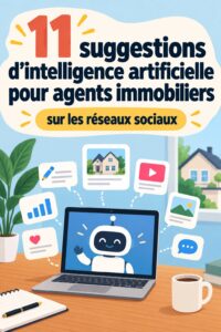 Un agent immobilier utilisant un smartphone pour planifier des posts sur les réseaux sociaux