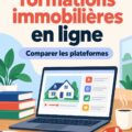 Femme en train d'étudier dans une école d'immobilier en ligne.