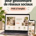 Modèle de site web pour gestionnaires de réseaux sociaux, mettant en avant un design professionnel.
