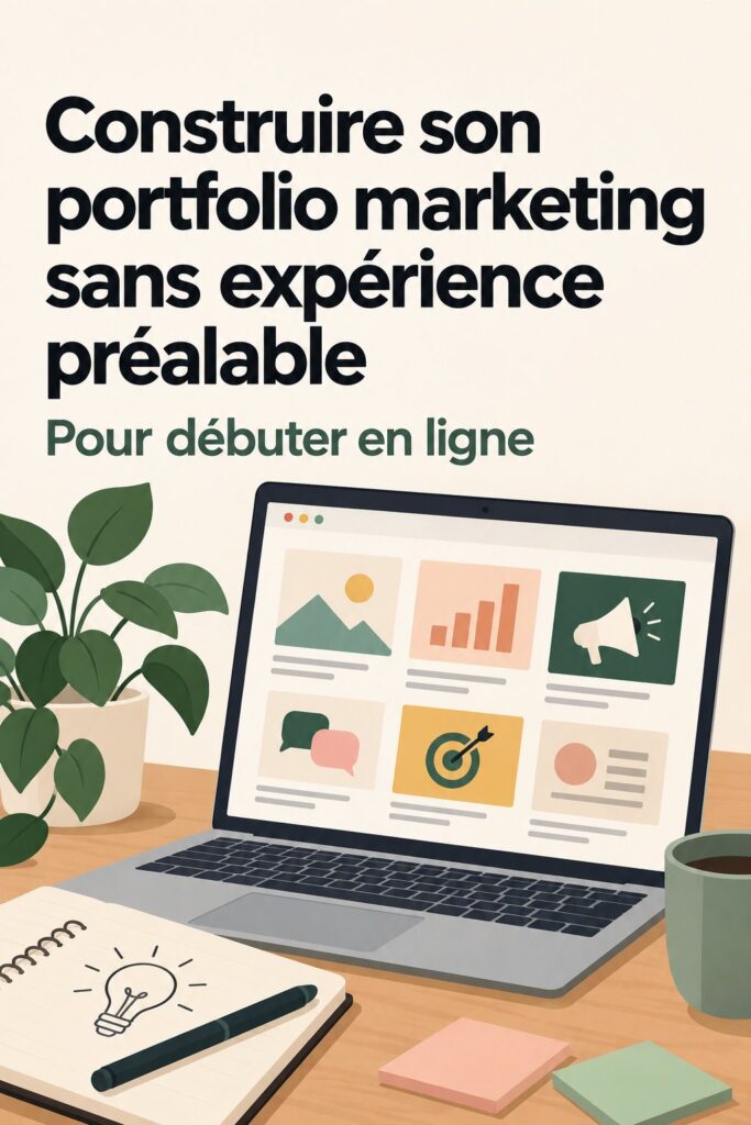 Femme travaillant sur son ordinateur pour créer un portfolio marketing sans expérience