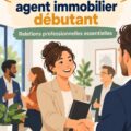 Femme souriante discutant avec des collègues dans un événement immobilier, illustrant le réseautage.