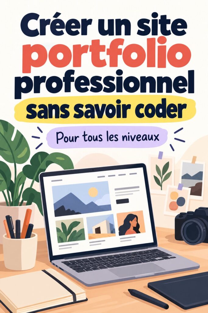 Vue d'un site portfolio créatif sans codage