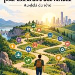 Une femme réfléchissant à des stratégies pour construire sa richesse financière, entourée de plans et documents.