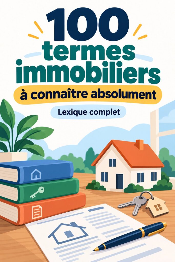 Infographie présentant les 100 termes clés en immobilier